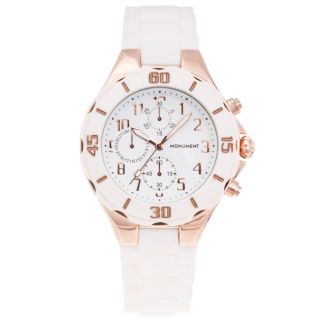 Monument Womens Rubber Strap Rose goldtone Sporty Watch Today $28.35