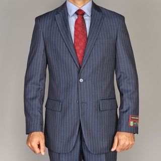 Giorgio Fiorelli Mens Blue Striped 2 button Suit