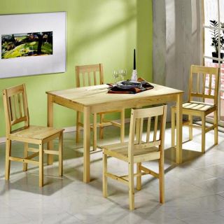 Ensemble Table + 4 Chaises, Pin vernis naturel   Achat / Vente TABLE A