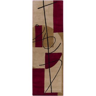 Noah Packard Hand tufted Brown/Red Contemporary Hezir New Zealand Wool