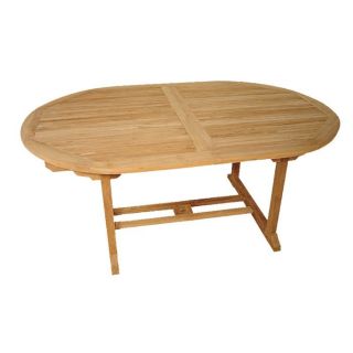 Table ovale extensible en teck massif 180/240x120   Achat / Vente
