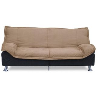Malibu Khaki Microsuede Futon Convertible Sofa Bed