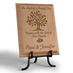 Personalized Family Tree Wooden Plaque: Home & Kitchen