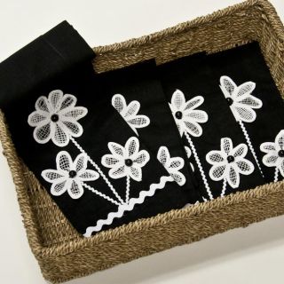 Hemstitched Flower Power Towels (Set of 4)
