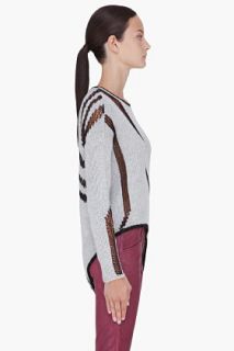 Helmut Lang Grey Knit Asymmetric Sweater for women