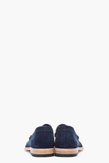 Ps Paul Smith Navy Suede Amalfi Nappato Loafers for men