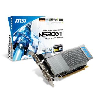 MSI GeForce GT520 Fanless 1Go DDR3   Achat / Vente CARTE GRAPHIQUE MSI