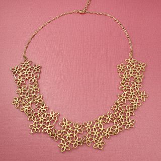 Handcrafted Brass Floral Cut Outs Links Bib Necklace ( India) Today $