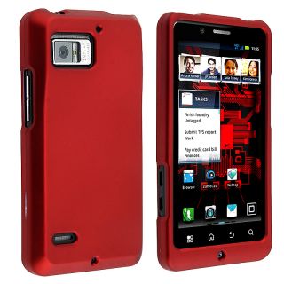 Red Snap on Rubber Coated Case for Motorola Droid Bionic XT875