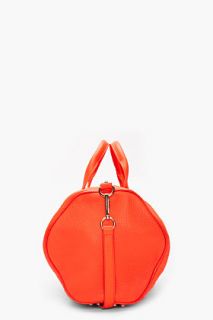 Alexander Wang Tang Orange Pebbled Leather Rocco Studded Duffle Bag for women