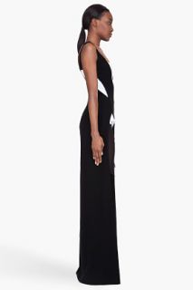 Mugler Black Combo Geometric Cutout Gown for women