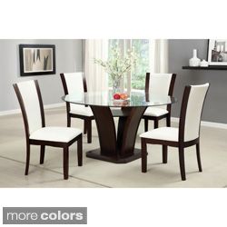 Gale 5 piece Two tone Glass and Cherrywood Dining Set Today $938.99