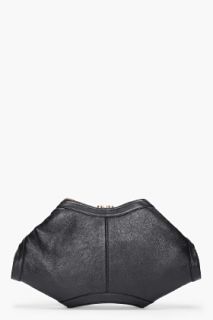 Alexander McQueen Oversize Black Leather De Manta Clutch for women