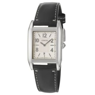 Coach Mens Carlyle Silver Dial Leather Watch