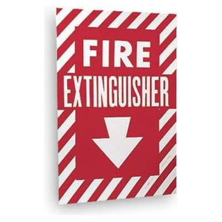 Brady 70998 Fire Extinguisher Sign, 12 x 9In, WHT/R