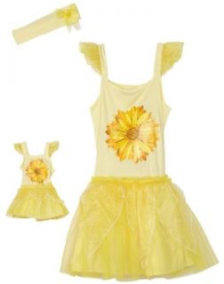 Dollie & Me Girls 2 6x Sunflower Dress Up,Yellow,4