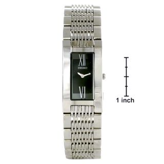 Seiko Womens Black Dial Stainless Steel Watch