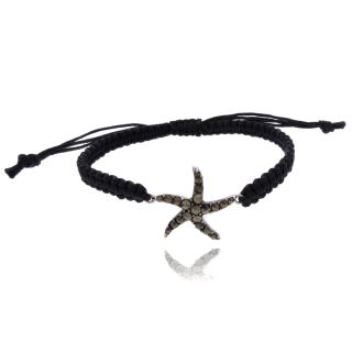 Silver Overlay Marcasite Starfish Braided String Bracelet Today $14