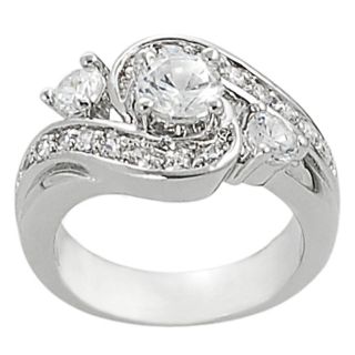 Tressa Collection Silvertone Round CZ Bridal & Engagement Ring