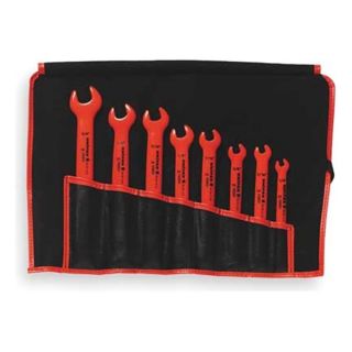 Knipex 98 99 13 S5 Insulated Open End Wrench Set, 8Pc, Metric