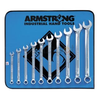 Armstrong Industrial Hand Tools 52 630 Combo Wrench Set, Full Polish, 7 15mm, 9 Pc