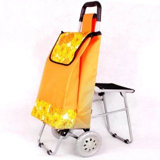 Shopping Cart / Trolley With Folding Seat   Orange