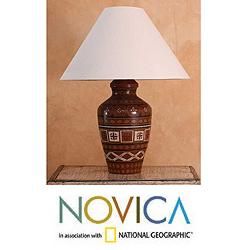 Handcrafted Ceramic Colonial Patio Table Lamp (Mexico)