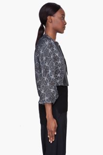 Damir Doma Charcoal Leather Trim Kimono Jacket for women