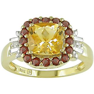 10k Two tone Gold Multi gemstone and Diamond Ring