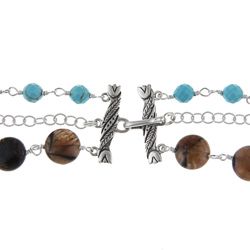 Lapis Lois Sterling Silver Magnesite Turquoise and Chiastolite