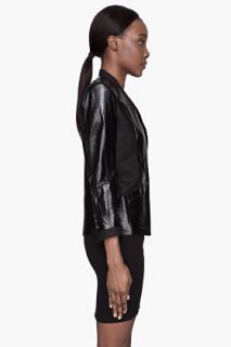 Helmut Lang Black Patent Leather Razor Jacket for women