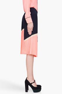 Marni Peach Pleated Midi Skirt for women