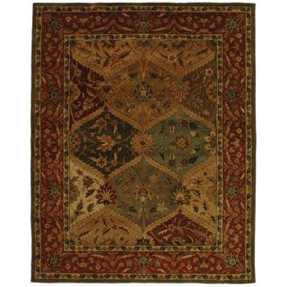 Handmade Heritage Kerman Burgundy Wool Rug (83 x 11)