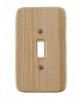 Amerelle 196T 1 Gang Natural Toggle Switch Wall Plate, Oak   