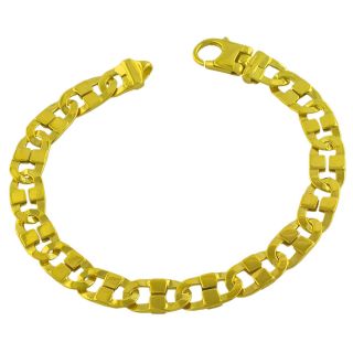 Fremada Gold over Silver Mens 9 mm Fancy Mariner Link Bracelet Today