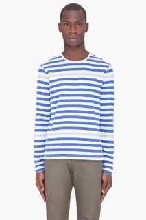 Shipley & Halmos Blue Striped Staniel T shirt for men