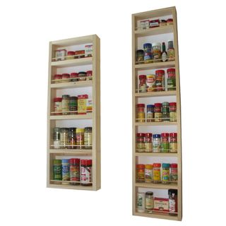 Solid Pine Wood 78 inch On the wall 2 piece Spice Rack