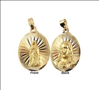 14k Yellow Gold, Double Two Sided Religious Pendant Charm