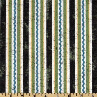 44 Wide Black/Green Stripes American Heritage Fabric By