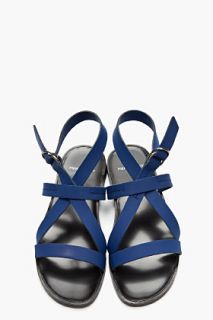 Pierre Hardy Navy Leather Eh60 Gladiator Sandals for men