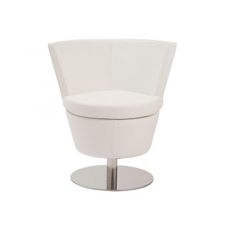 Euro Style Squire White Leatherette Swivel Chair Today $500.00