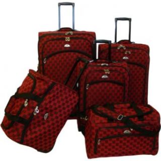 American Flyer Madrid 5 Piece Spinner Luggage Set   Red