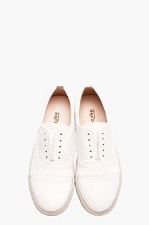 Alexander McQueen White Leather Reverse Brogues for men