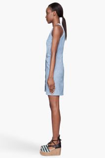 See by Chloé Pale Blue Denim Waist gathered Dress for women