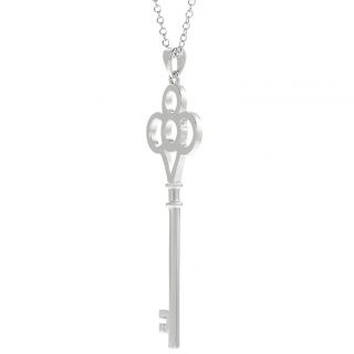 Silvertone Circular Key Necklace