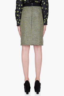 Marc Jacobs Green Tweed Pencil Skirt for women