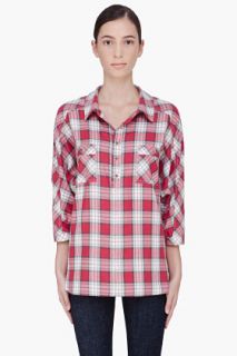 Haute Hippie Red Check Blouse for women