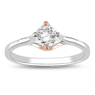 Miadora 10k White and Rose Gold 1/2ct TDW Diamond Engagement Ring (G H