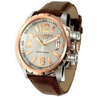 Haurex Italy Aeron Mens Two tone Leather Watch