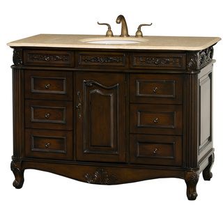 Colonia 48 inch Dark Cherry Antique Bathroom Vanity with Drawers
